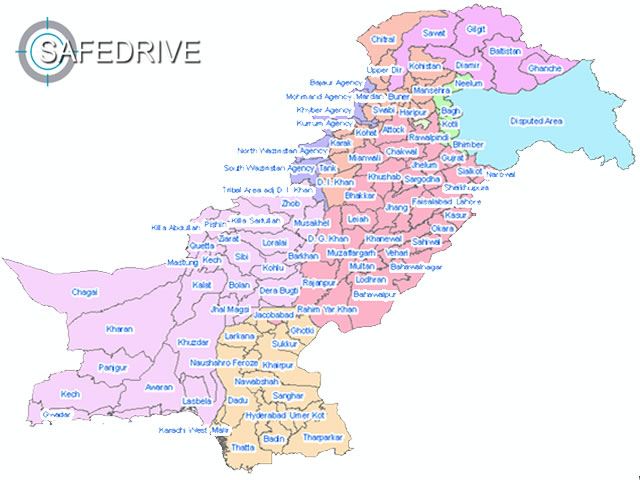 safe drive gps satellite tracker covers all cities of Pakistan